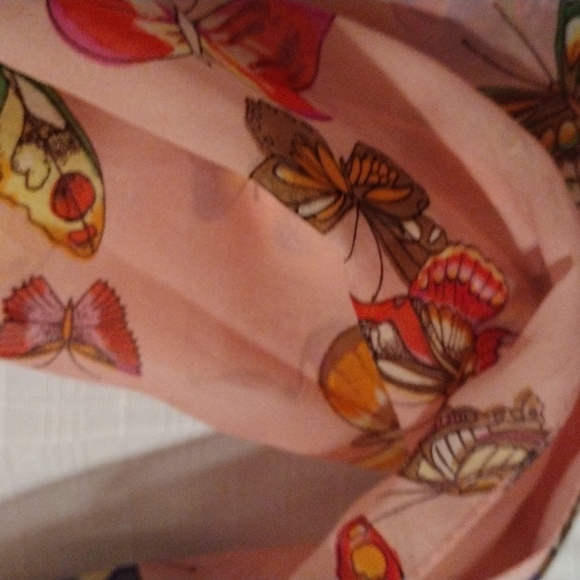 Vintage Echo large oblong butterfly motif scarf wrap stole - Picture 3 of 6